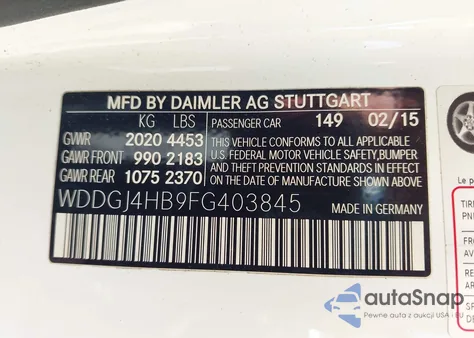 2015 Mercedes-Benz C 250 from USA, damaged, VIN WDDGJ4HB9FG403845